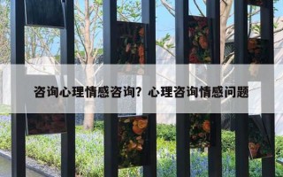 咨詢心理情感咨詢？心理咨詢情感問題