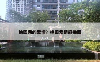 挽回我的愛情？挽回愛情感挽回