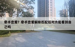 牽手戀愛？牽手戀愛解除匹配后對方能看到自己嗎
