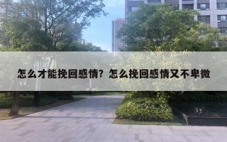 怎么才能挽回感情？怎么挽回感情又不卑微