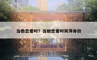 當(dāng)他戀愛時？當(dāng)她戀愛時風(fēng)萍身份