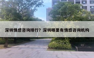 深圳情感咨詢排行？深圳哪里有情感咨詢機(jī)構(gòu)